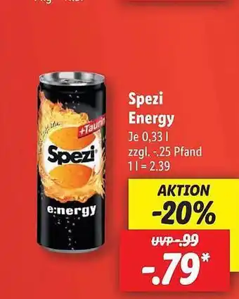 Lidl Spezi energy Angebot