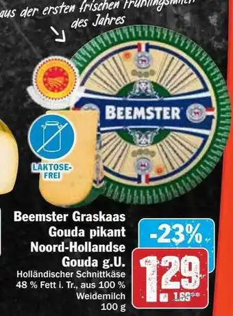 Hit Beemster graskaas gouda pikant noord-hollandse gouda g.u. Angebot