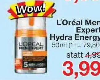 Jawoll L'oréal men expert hydra energy Angebot