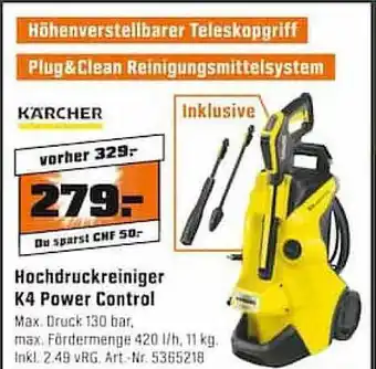 OBI Kochdruckreiniger k4 power control Angebot