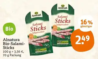 tegut Alnatura Bio Salami Sticks 70g Angebot