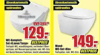 B1 Discount Baumarkt Wc-komplett-set „0.novo-targa“ oder wand-wc-set „rio“ Angebot