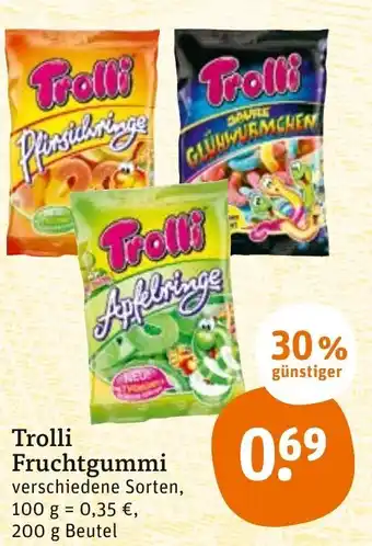 tegut Trolli Fruchtgummi 200g Beutel Angebot