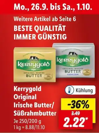 Lidl Kerrygold original irische butter/süßrahmbutter Angebot