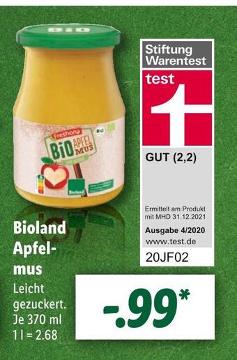 Lidl Bioland apfelmus Angebot
