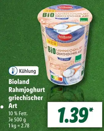 Lidl Bioland rahmjoghurt griechischer art Angebot