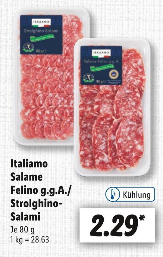 Italiamo salame felino g.g.a./ strolghinosalami Angebot bei Lidl