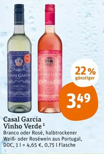 tegut Casal Garcia Vinho Verde 0,75L Angebot