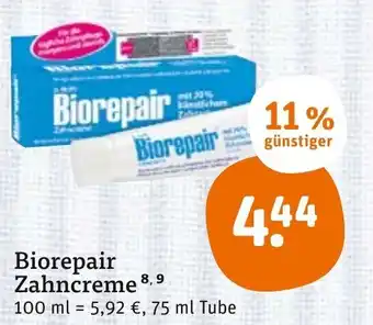 tegut Biorepair Zahncreme 75ml Tube Angebot