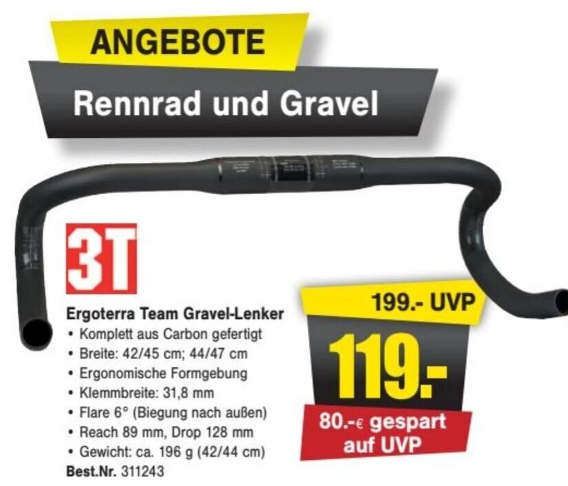 3t ergoterra team carbon gravel bars