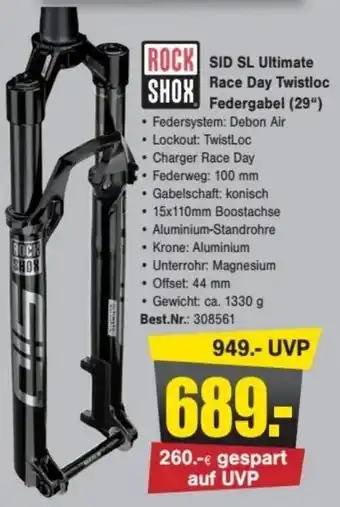 Zweirad Stadler Rock Shox SID SL Ultimate Race Day Twistloc Federgabel (29") Angebot