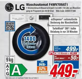 Expert Klein Lg waschautomat f4wv709at1 Angebot