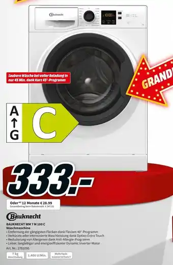 MediaMarkt Bauknecht WM 7 M 100 C Waschmaschine Angebot