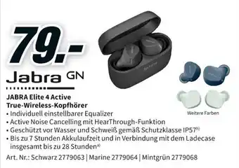 MediaMarkt Jabra Elite 4 Active True Wireless Kopfhörer Angebot