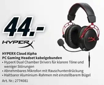 MediaMarkt Hyperx Cloud Alpha PC Gaming Headset kabelgebunden Angebot