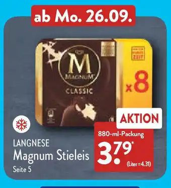 Aldi Nord Langnese Magnum Stieleis 800 ml Angebot