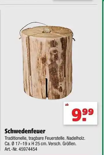 Hagebau Schwedenfeuer Angebot