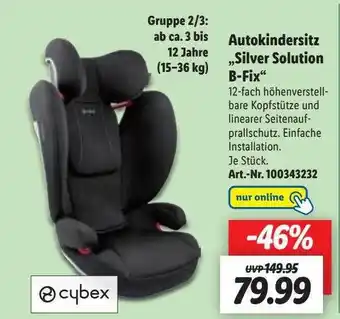 Lidl Cybex autokindersitz „silver solution b-fix“ Angebot