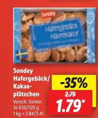 Lidl Sondey hafergebäck-kakaoplätzchen Angebot