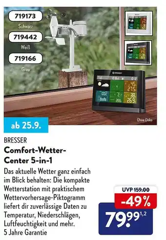 Aldi Süd Bresser comfort-wetter-center 5-in-1 Angebot