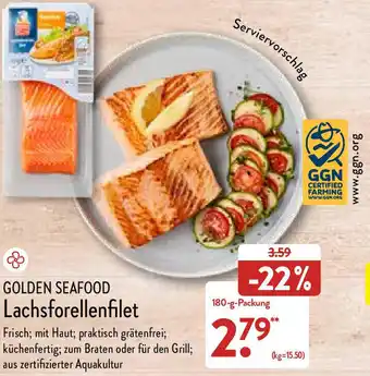 Aldi Nord Golden Seafood Lachsforellenfilet 180g Angebot