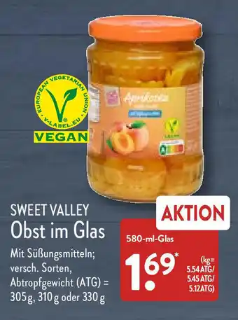 Aldi Nord Sweet Valley Obst im Glas 580ml Angebot