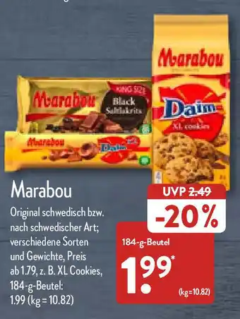 Aldi Nord Marabou 184g Angebot