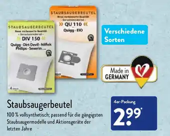 Aldi Nord Staubsaugerbeutel 4st Angebot