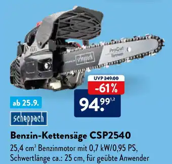 Aldi Nord Scheppach Benzin-Kettensage l CSP2540 Angebot