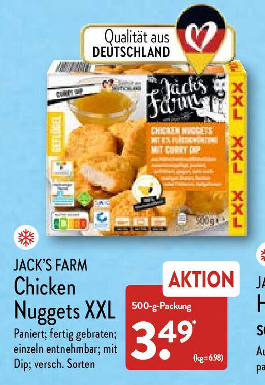 JACK'S FARM Chicken Nuggets XXL 500g Angebot bei Aldi Nord