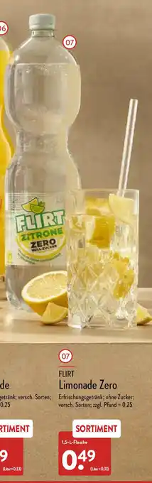 Aldi Nord Flirt Limonade Zero 1,5L Angebot