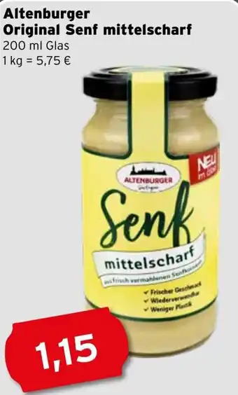 CAP Markt Altenburger Original Senf mittelscharf 200 ml Glas Angebot