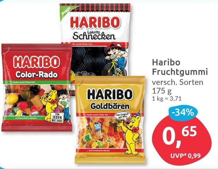 Haribo Normal Haribo Fruchtgummi 175 g Angebot bei Budni