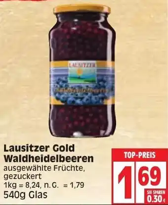 Edeka Lausitzer Gold Waldheidelbeeren 540 g Glas Angebot