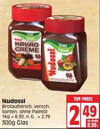 Edeka Nudossi Brotaufstrich 300 g Glas Angebot