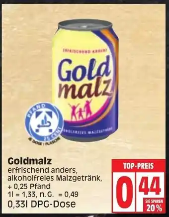 Edeka Goldmalz 0,33 L DPG Dose Angebot