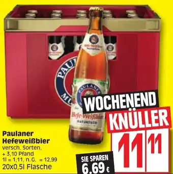 Edeka Paulaner Hefeweißbier 20x0,5L Flasche Angebot