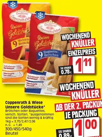 Edeka Coppenrath & Wiese Unsere Goldstücke 300/450/540 g Beutel Angebot