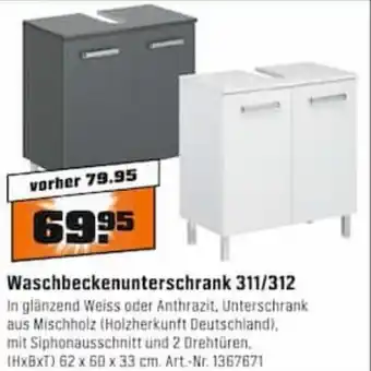 OBI Waschbeckenunterschrank 311/312 Angebot