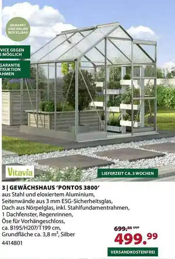 Dehner Vitavia gewächshaus 'ponto 3800' Angebot