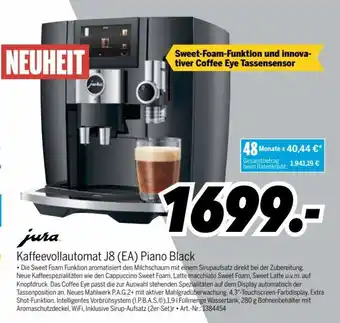 MEDIMAX jura Kaffevollautomat J8 (EA) Piano Black Angebot