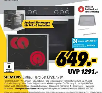 MEDIMAX SIEMENS Einbau-Herd-Set l EP211KV1V Angebot