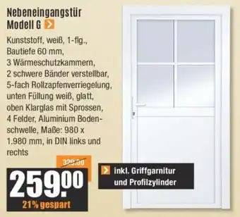 V Baumarkt Nebeneingangstür Modell G Angebot