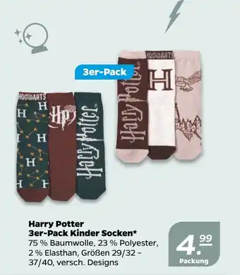 NETTO Harry Potter 3er-Pack Kinder Socken Angebot