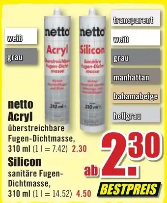 B1 Discount Baumarkt Netto Acryl oder Silicon Angebot