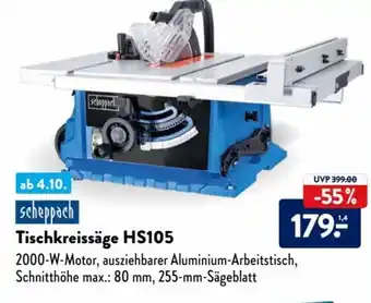 Aldi Süd Scheppach Tischkreissäge HS105 Angebot