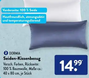 Aldi Süd Dormia Seiden-Kissenbezug 40 x 80 cm Angebot