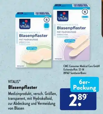 Aldi Süd Vitalis Blasenpflaster 6er-Packung Angebot