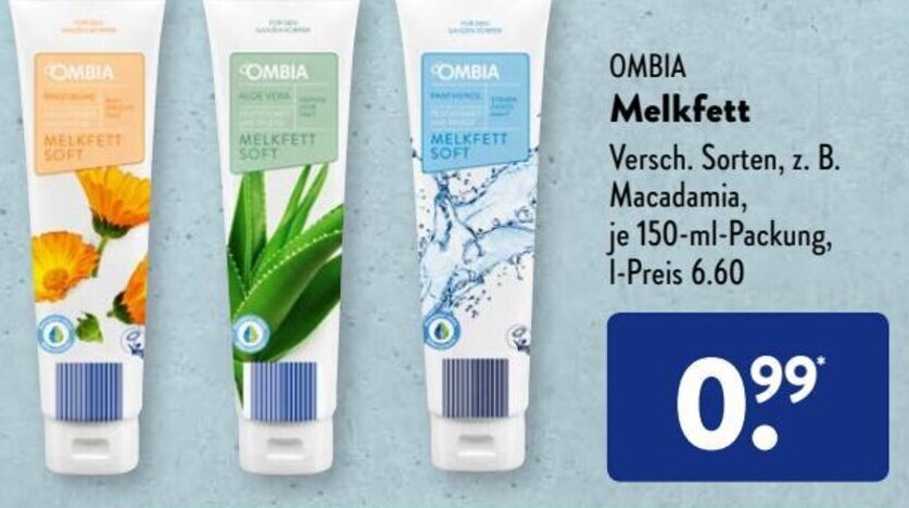 Ombia Melkfett 150 ml Angebot bei Aldi Sd