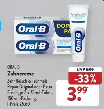 Aldi Süd Oral-B Zahncreme 2 x 75 ml, 150 ml Angebot